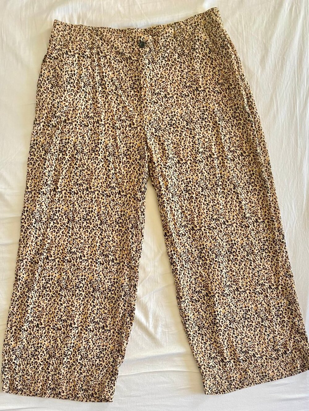 On 34th Cheetah Ruffle Sleeve Wide Leg Trouser 2X Plus